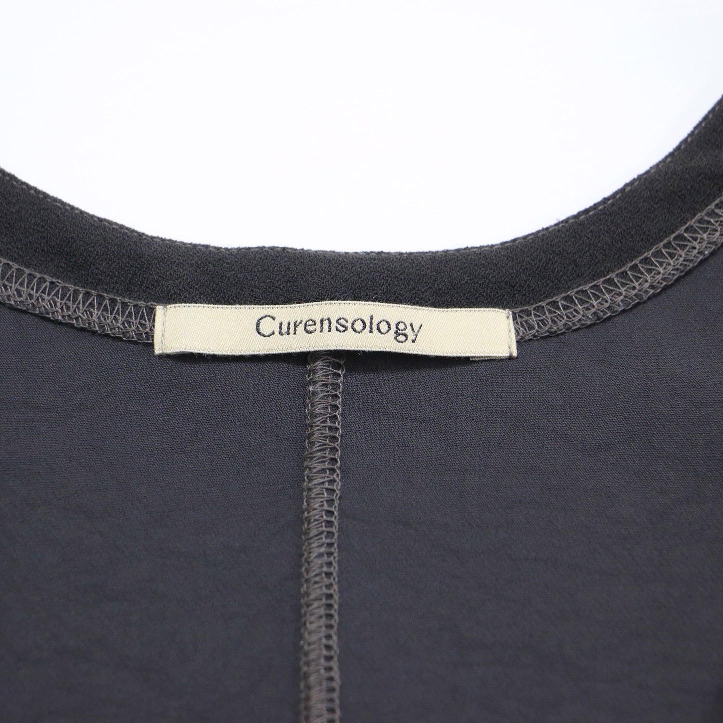 25春夏 サテンサブレ タンクトップ ワンピース / ロング Uネック ノースリーブ Iライン ステッチ