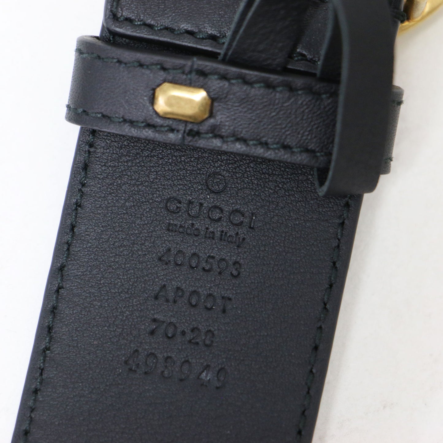 ダブルG ワイド ベルト 400593 / GGマーモント バックル レザー