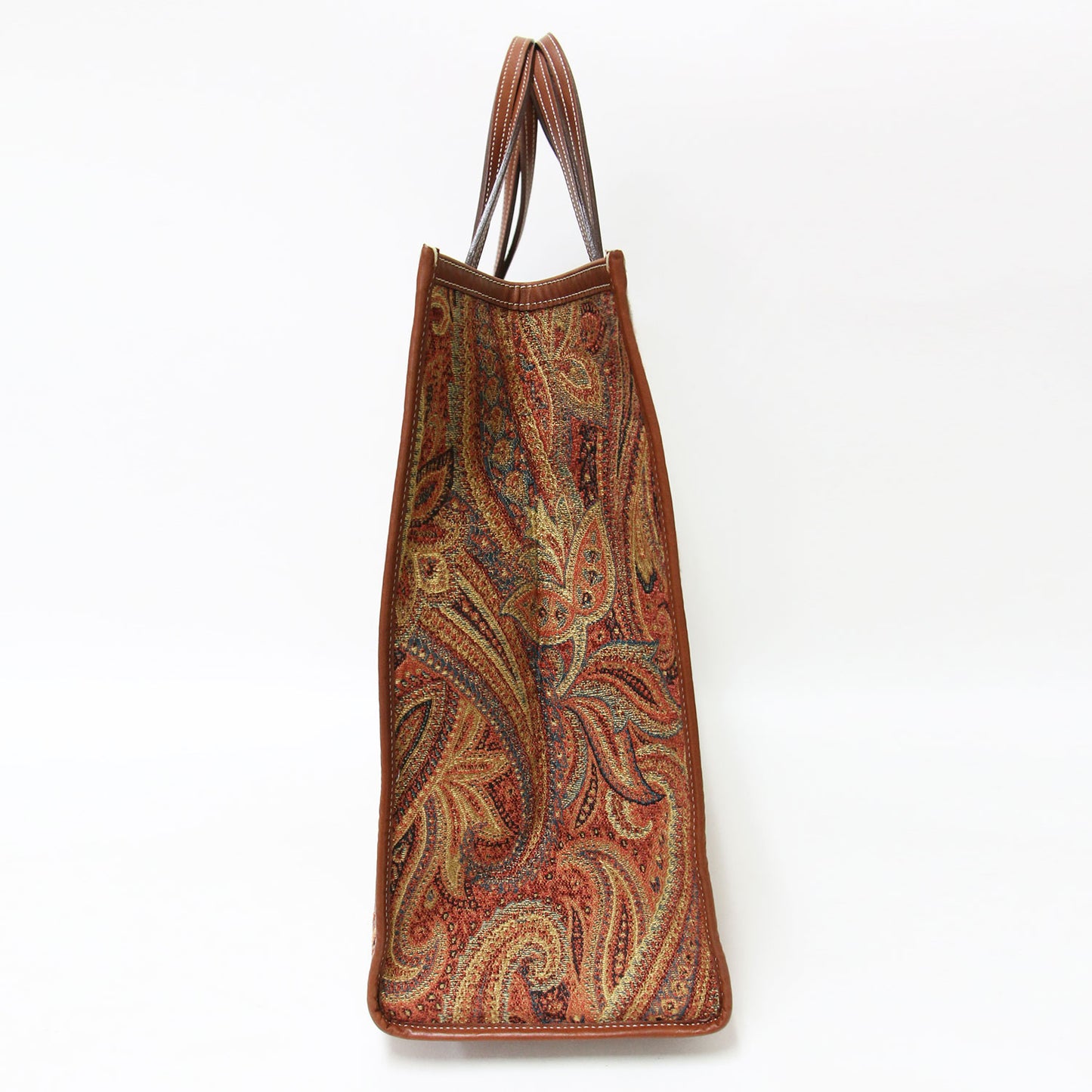 タンク ペイズリー柄 トートバッグ / TANK ORANGE PAISLEY ハンドバッグ ジャガード レザー