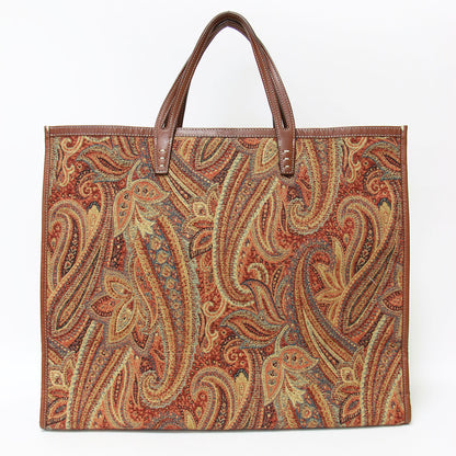 タンク ペイズリー柄 トートバッグ / TANK ORANGE PAISLEY ハンドバッグ ジャガード レザー