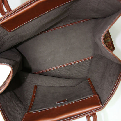 タンク ペイズリー柄 トートバッグ / TANK ORANGE PAISLEY ハンドバッグ ジャガード レザー