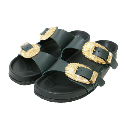 24春夏 レザー バックル サンダル / GERONIMO 10 フラット ダブルベルト