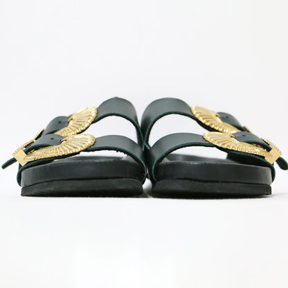 24春夏 レザー バックル サンダル / GERONIMO 10 フラット ダブルベルト