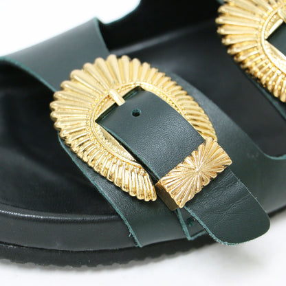 24春夏 レザー バックル サンダル / GERONIMO 10 フラット ダブルベルト