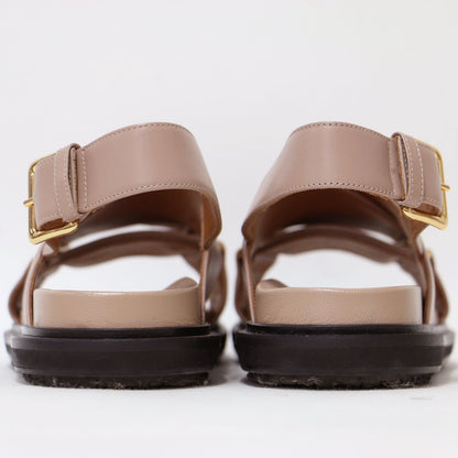 23春夏 レザー クリスクロス サンダル FBMS005201 / フラット バックベルト