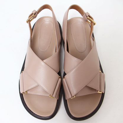 23春夏 レザー クリスクロス サンダル FBMS005201 / フラット バックベルト