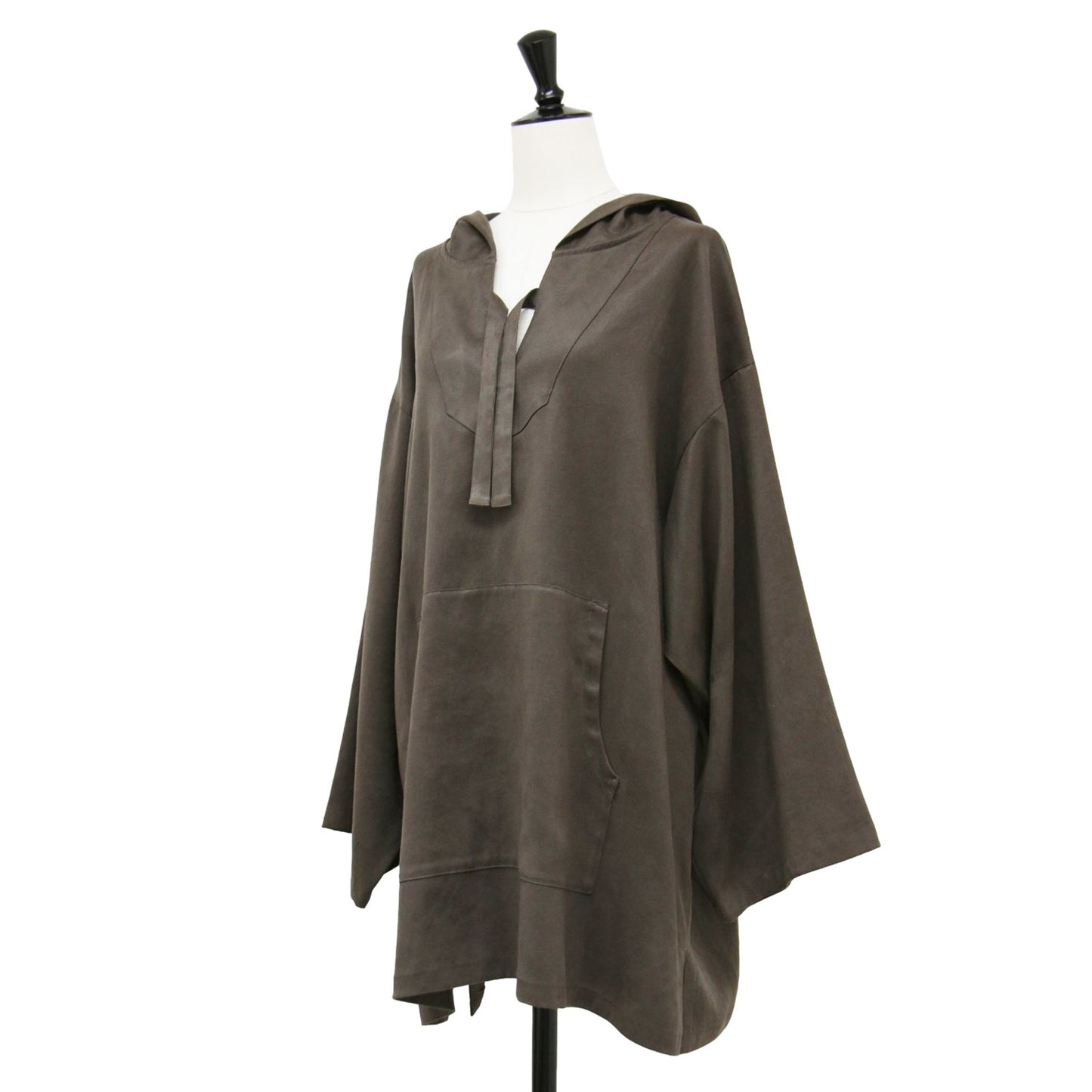フェイクスエード メキシカンパーカー / Fauxsuede Mexican Parker フーディー Vネック 長袖 オーバーサイズ