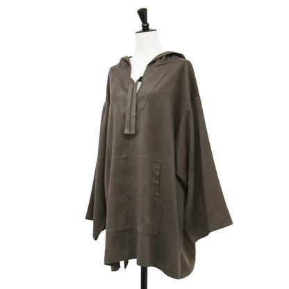 フェイクスエード メキシカンパーカー / Fauxsuede Mexican Parker フーディー Vネック 長袖 オーバーサイズ