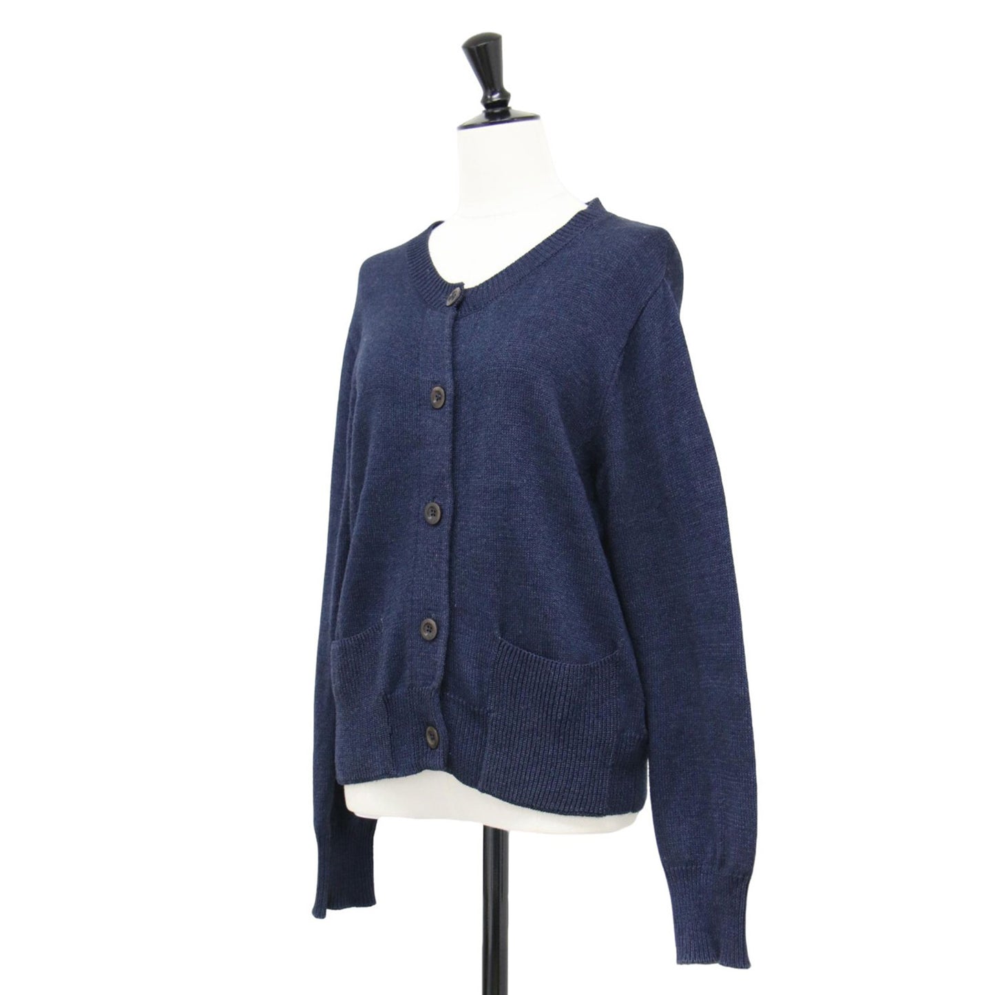 コットン クルーネック カーディガン / FADED COTTON KNIT ニット 長袖