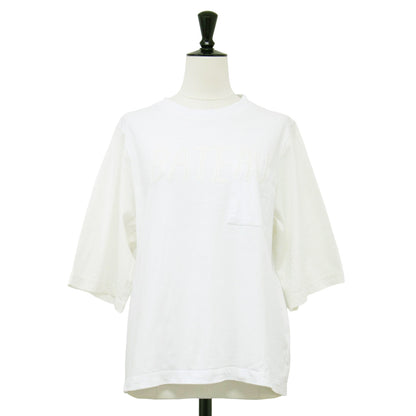 24秋冬 ロゴ 刺繍 半袖 Tシャツ / BATEAU カットソー ショートスリーブ クルーネック ポケット コットン