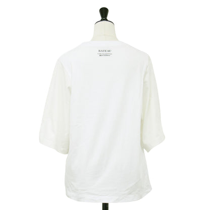 24秋冬 ロゴ 刺繍 半袖 Tシャツ / BATEAU カットソー ショートスリーブ クルーネック ポケット コットン