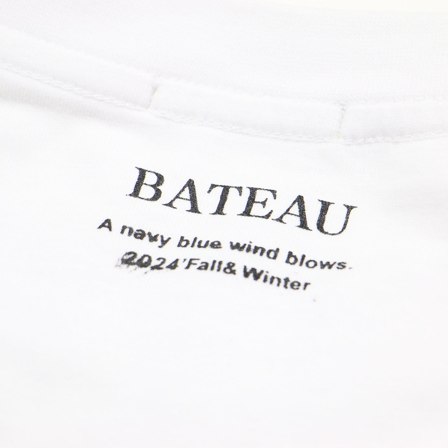 24秋冬 ロゴ 刺繍 半袖 Tシャツ / BATEAU カットソー ショートスリーブ クルーネック ポケット コットン