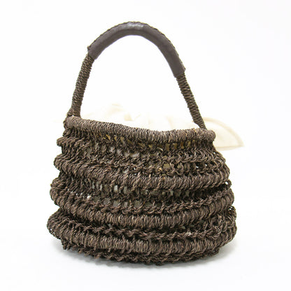 ミニ マルシェ かごバッグ / ハンドバッグ ワンハンドル 巾着 タッセル