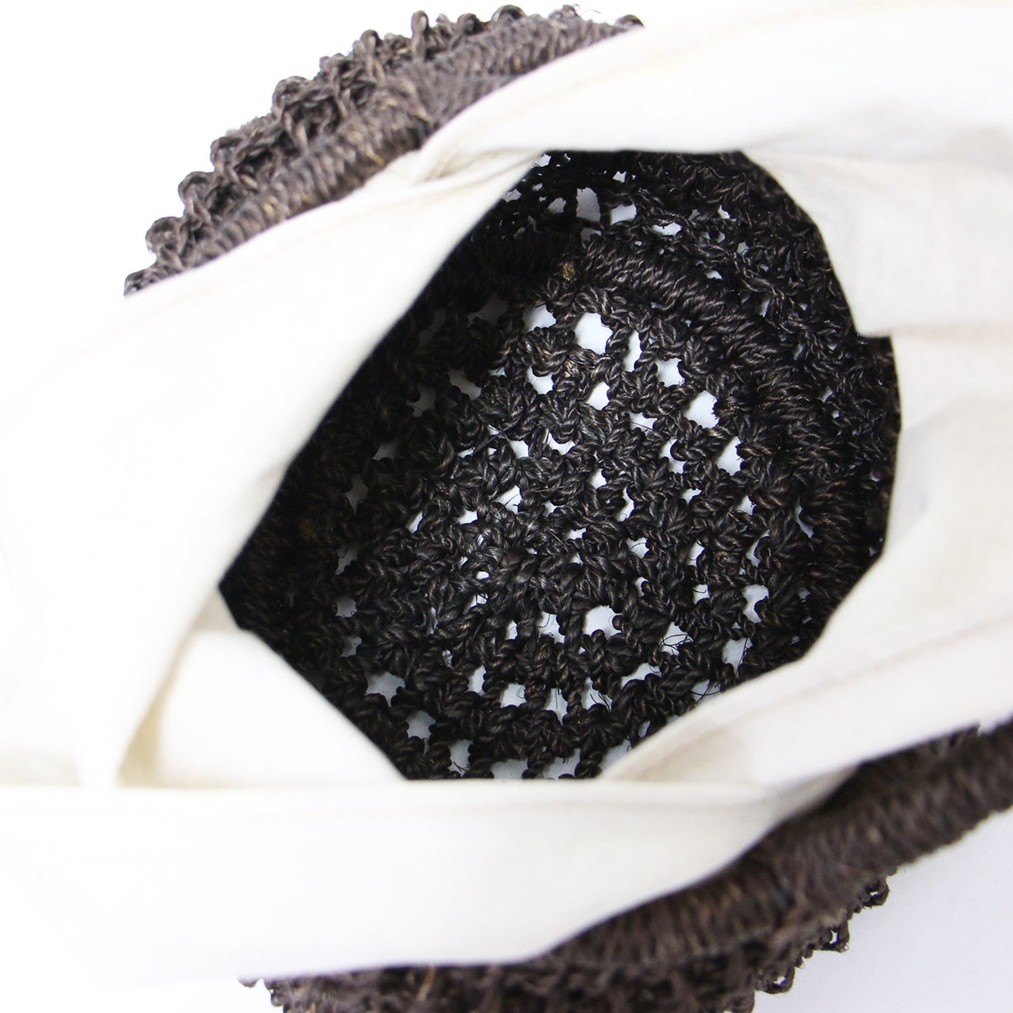 ミニ マルシェ かごバッグ / ハンドバッグ ワンハンドル 巾着 タッセル