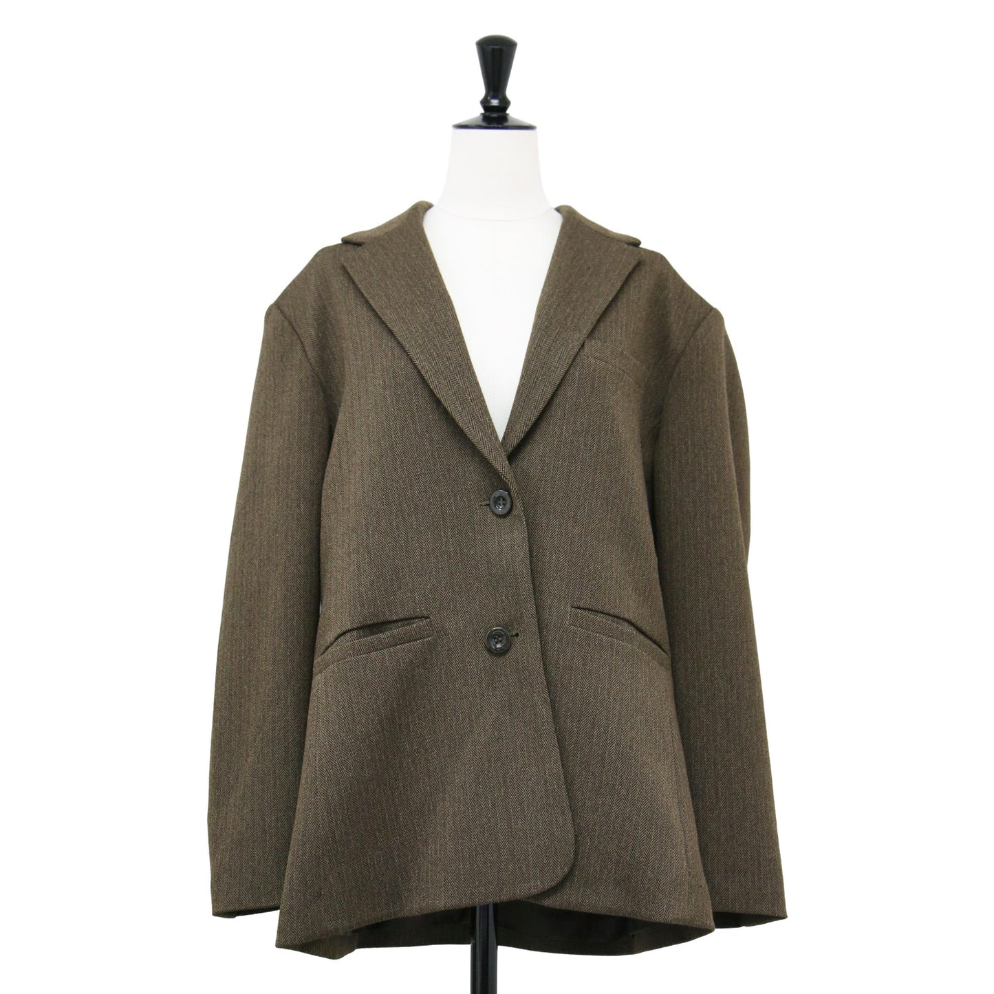 24秋冬 ヘリンボーン ジャケット / テーラードジャケット シングル 長袖 オーバーサイズ