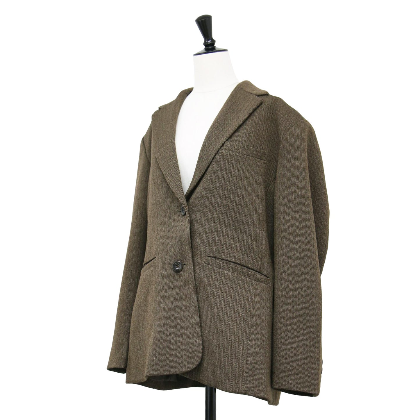 24秋冬 ヘリンボーン ジャケット / テーラードジャケット シングル 長袖 オーバーサイズ