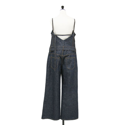 25春夏 デニム ミックス ジャンプスーツ / Denim Mix Jumpsuit サロペット パンツ シアー コンビ コットン