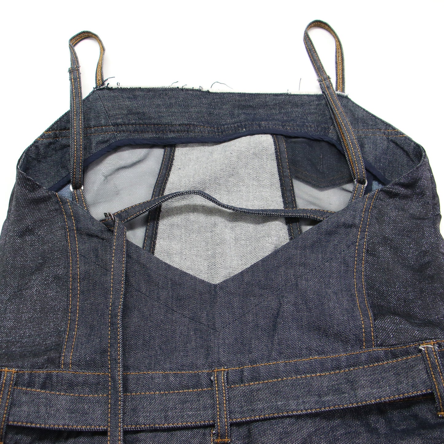 25春夏 デニム ミックス ジャンプスーツ / Denim Mix Jumpsuit サロペット パンツ シアー コンビ コットン