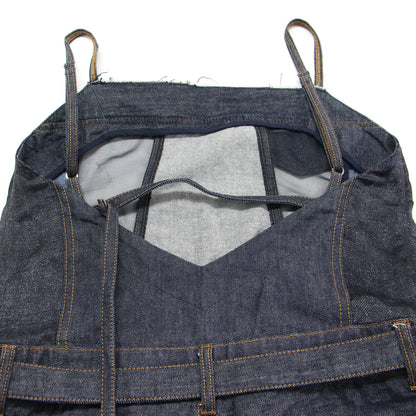 25春夏 デニム ミックス ジャンプスーツ / Denim Mix Jumpsuit サロペット パンツ シアー コンビ コットン