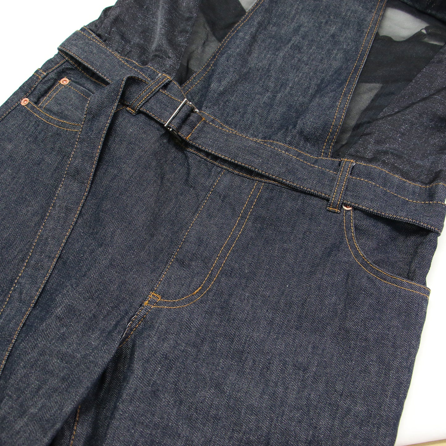 25春夏 デニム ミックス ジャンプスーツ / Denim Mix Jumpsuit サロペット パンツ シアー コンビ コットン