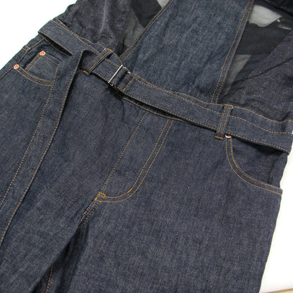 25春夏 デニム ミックス ジャンプスーツ / Denim Mix Jumpsuit サロペット パンツ シアー コンビ コットン