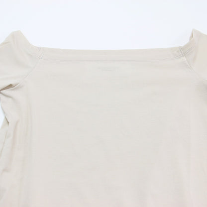 25春夏 オフショルダー ハーフスリーブ トップス / COTTON POLYURETHANE OFF SHOULDER HALF SLEEVE TOPS カットソー 5分袖 ストレッチ コットン