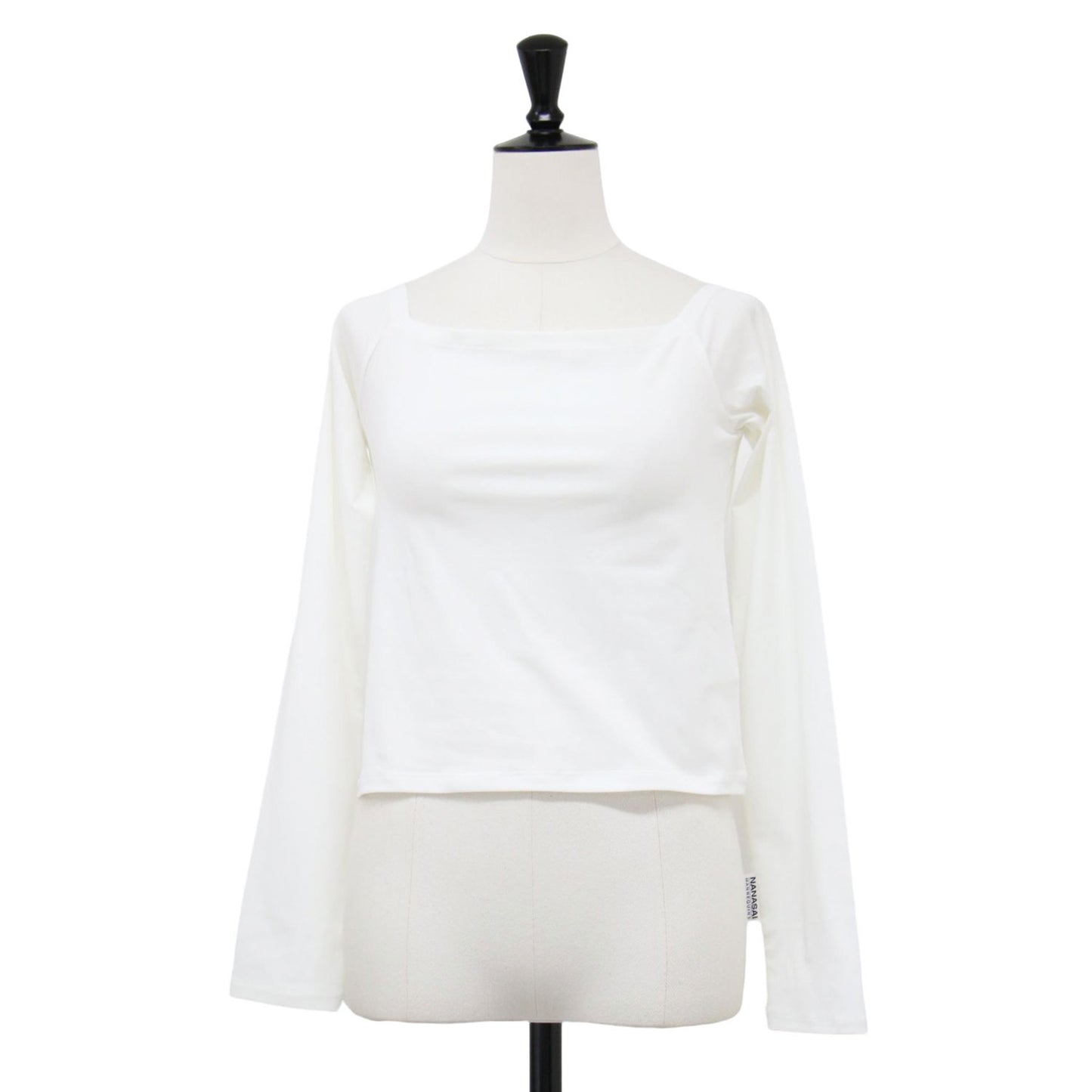 25春夏 コットン ポリウレタン オフショルダー プルオーバー / COTTON POLYURETHANE OFF SHOULDER PULLOVER カットソー ショート丈 長袖
