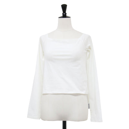 25春夏 コットン ポリウレタン オフショルダー プルオーバー / COTTON POLYURETHANE OFF SHOULDER PULLOVER カットソー ショート丈 長袖