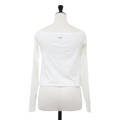 25春夏 コットン ポリウレタン オフショルダー プルオーバー / COTTON POLYURETHANE OFF SHOULDER PULLOVER カットソー ショート丈 長袖