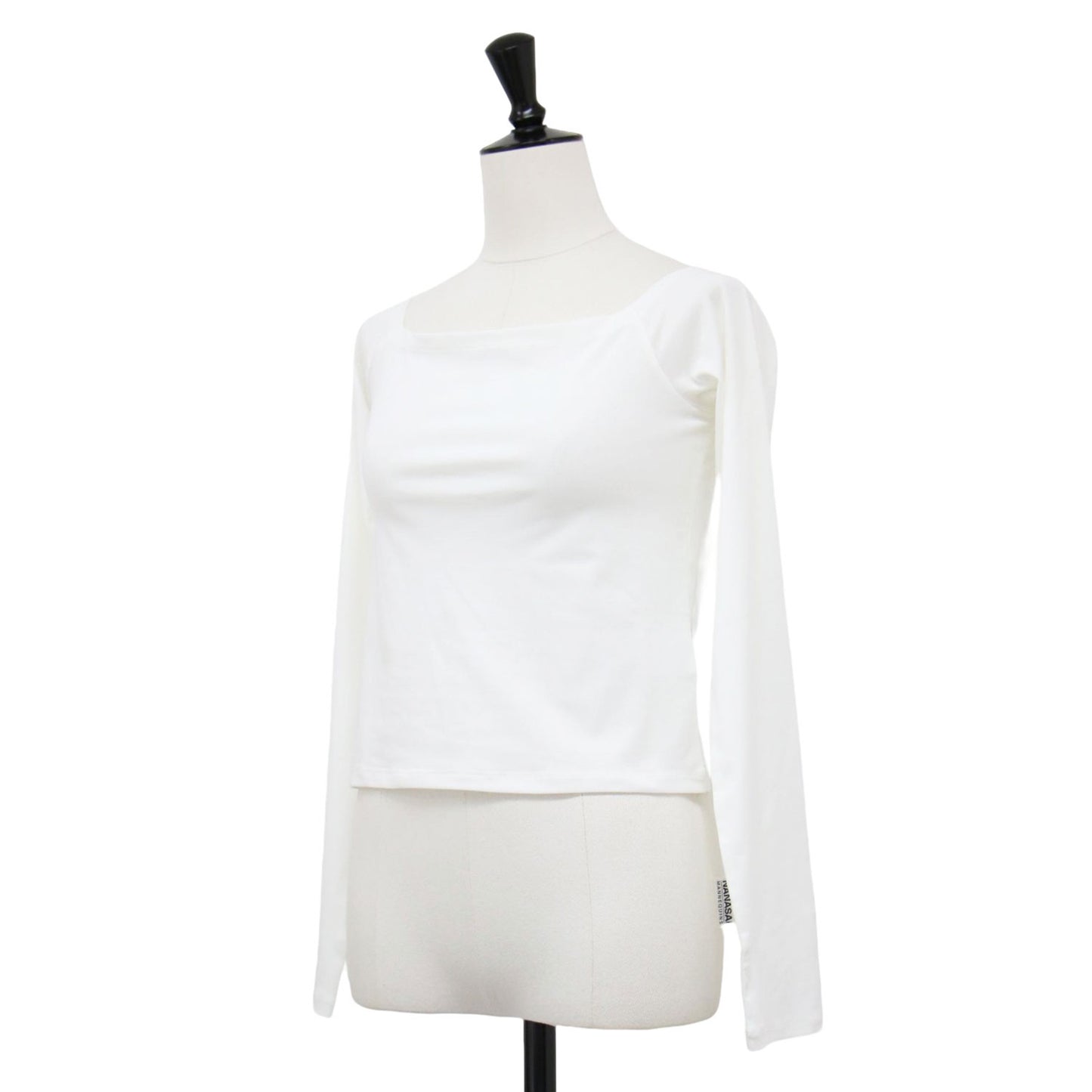 25春夏 コットン ポリウレタン オフショルダー プルオーバー / COTTON POLYURETHANE OFF SHOULDER PULLOVER カットソー ショート丈 長袖