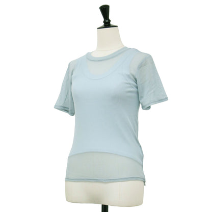 25春夏 ショートスリーブ タンクトップ レイヤード プルオーバー / SHORT SLEEVE WITH TANK LAYERED PULLOVER Tシャツ クルーネック 半袖 メッシュ ナイロン コットン