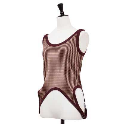 25春夏 コットン ランダムボーダー リブ タンクトップ / COTTON RANDOM BORDER RIB UP DOWN TANK TOP