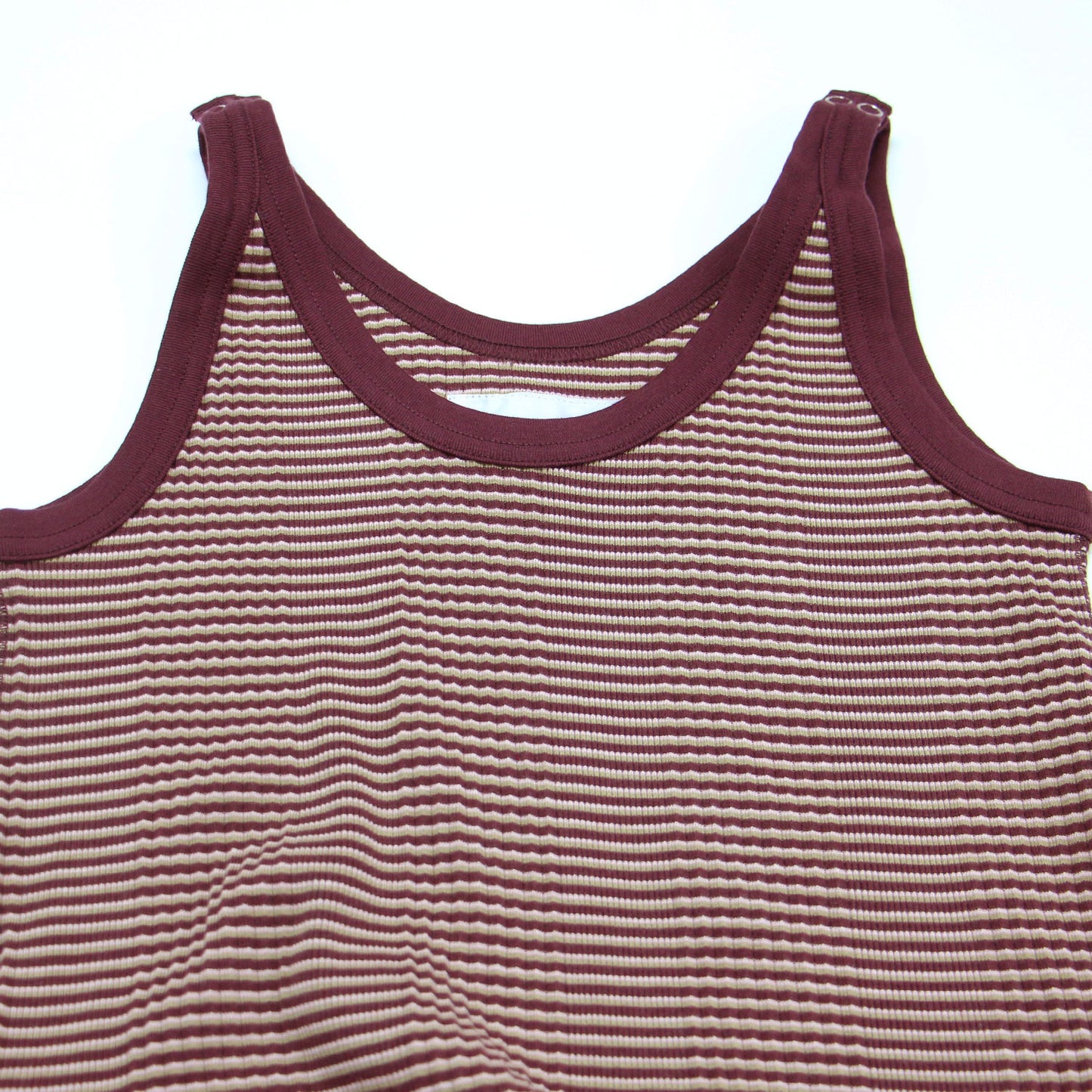 25春夏 コットン ランダムボーダー リブ タンクトップ / COTTON RANDOM BORDER RIB UP DOWN TANK TOP