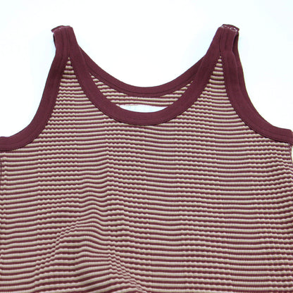 25春夏 コットン ランダムボーダー リブ タンクトップ / COTTON RANDOM BORDER RIB UP DOWN TANK TOP