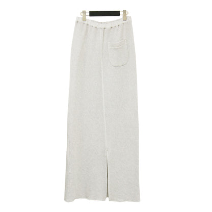 25春夏 ワッフル ストレート スカート / マキシ丈 ウエストゴム コットン