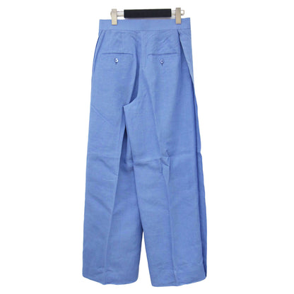 24春夏 リネン ワイド パンツ / ハイウエスト タック センタープレス