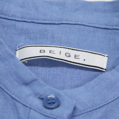 24春夏 リネン バンドカラー シャツ / ブラウス ノースリーブ 胸ポケット