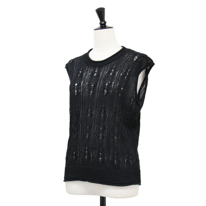 23春夏 ケーブル編み ノースリーブ ニット / Neo Sag Harbor Cable Shell Top クルーネック シアー リネン