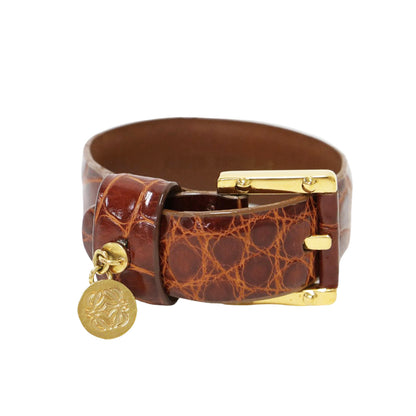 150周年 アニバーサリー クロコダイル ブレスレット / バングル アナグラム チャーム レザー ヴィンテージ