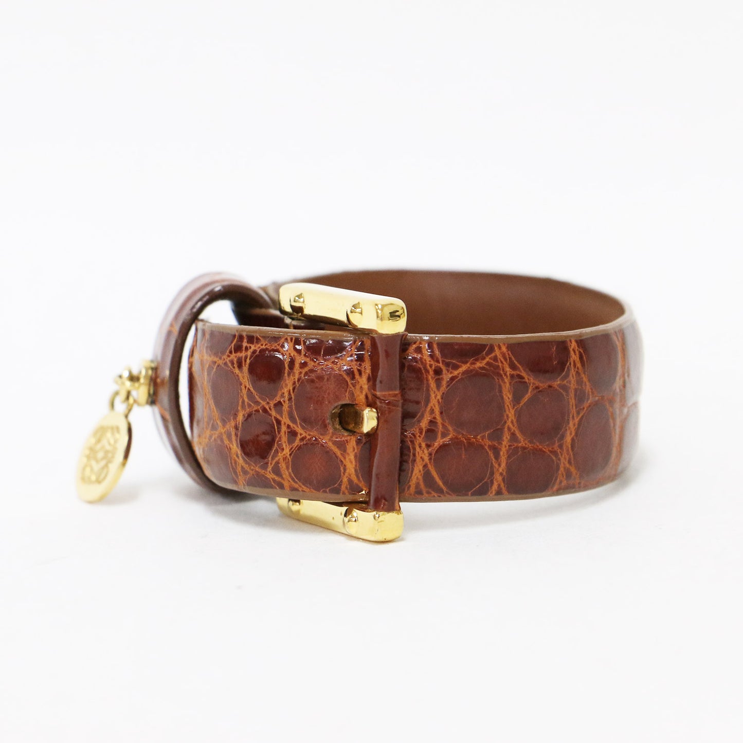 150周年 アニバーサリー クロコダイル ブレスレット / バングル アナグラム チャーム レザー ヴィンテージ