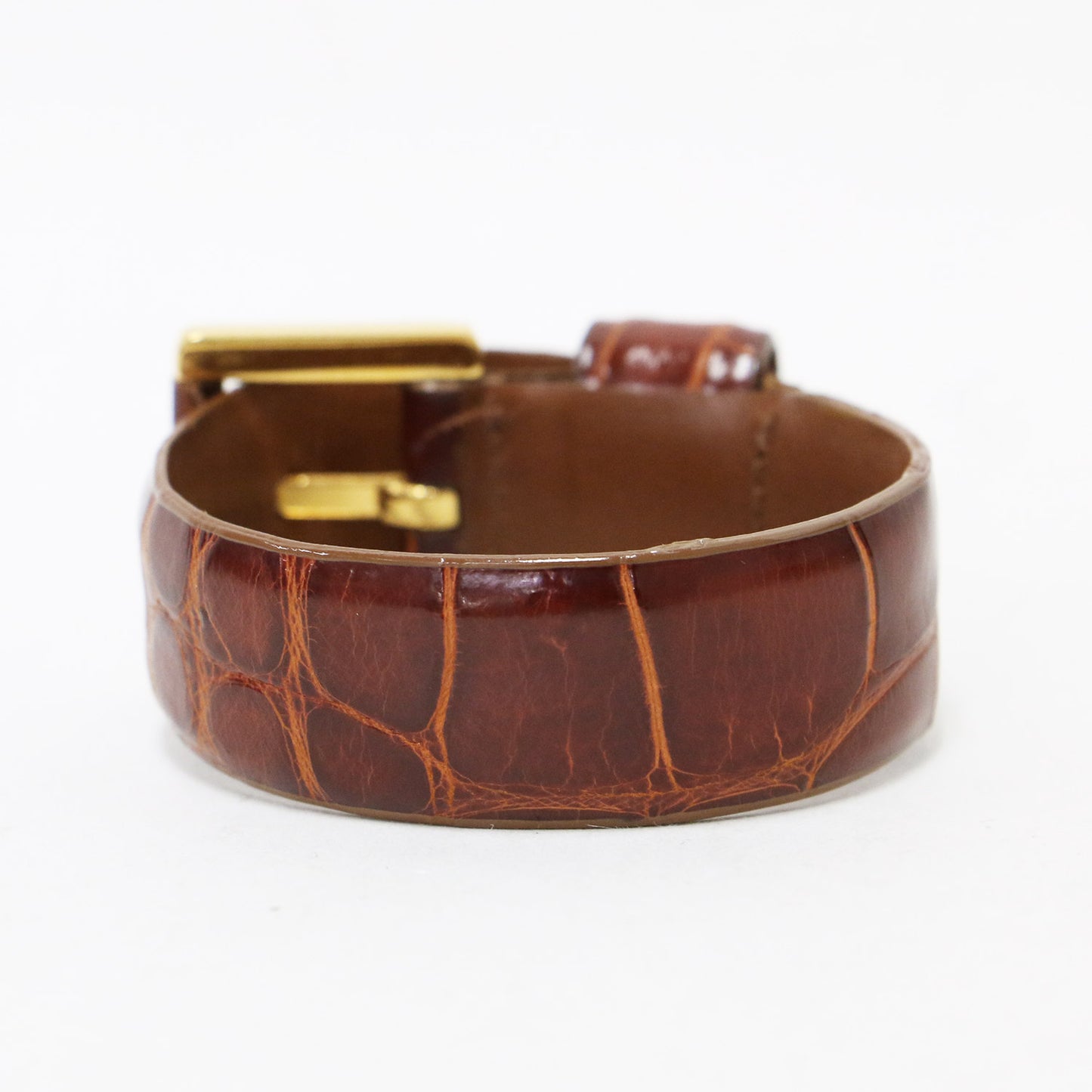 150周年 アニバーサリー クロコダイル ブレスレット / バングル アナグラム チャーム レザー ヴィンテージ