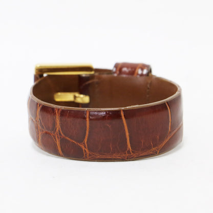 150周年 アニバーサリー クロコダイル ブレスレット / バングル アナグラム チャーム レザー ヴィンテージ
