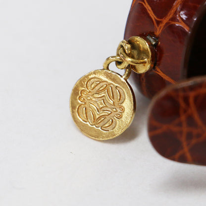 150周年 アニバーサリー クロコダイル ブレスレット / バングル アナグラム チャーム レザー ヴィンテージ