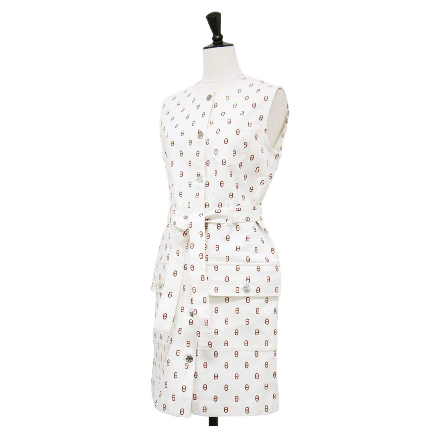 24春夏 ドレス デニムスタイル シェーヌ・ダンクル / ベスト ジレ ノースリーブ クルーネック コットン