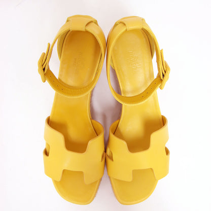 22春夏 エルダ エスパドリーユ ウェッジソール サンダル / アンクルストラップ プラットフォーム レザー