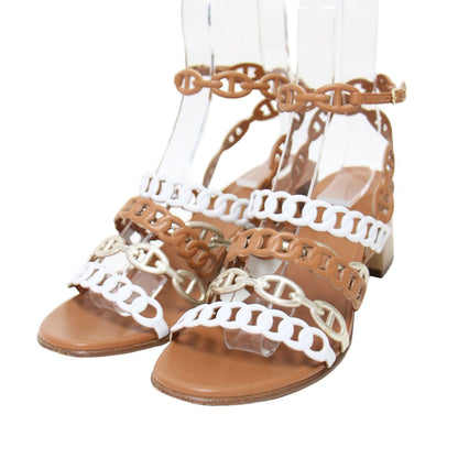 23春夏 ロマンツァ シェーヌダンクル アンクルストラップ サンダル / ウエッジヒール 配色 ベルト レザー