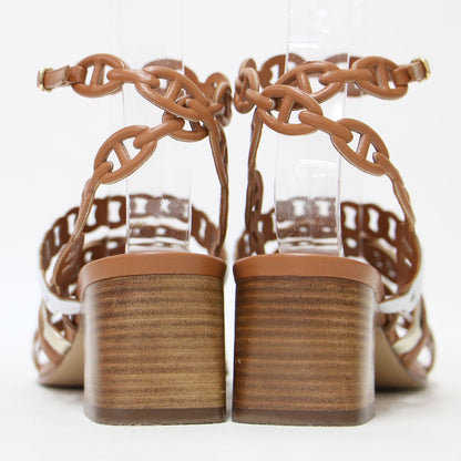 23春夏 ロマンツァ シェーヌダンクル アンクルストラップ サンダル / ウエッジヒール 配色 ベルト レザー