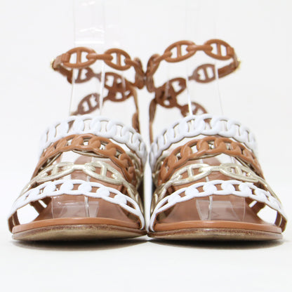 23春夏 ロマンツァ シェーヌダンクル アンクルストラップ サンダル / ウエッジヒール 配色 ベルト レザー