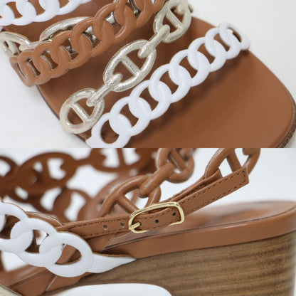 23春夏 ロマンツァ シェーヌダンクル アンクルストラップ サンダル / ウエッジヒール 配色 ベルト レザー