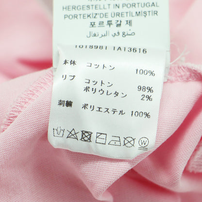 25春夏 フリンジ 刺繍入り ロゴ スリムフィット Tシャツ / カットソー クルーネック 半袖 ショートスリーブ コットン